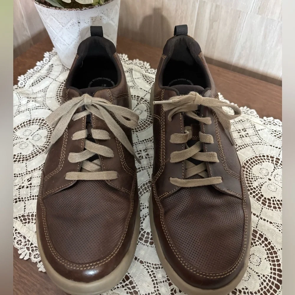 Rockport Brown Leather Men's Sneakers shoes